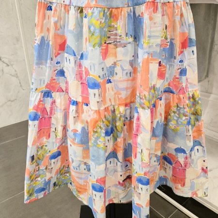 컬러 나염 밴딩 스커트