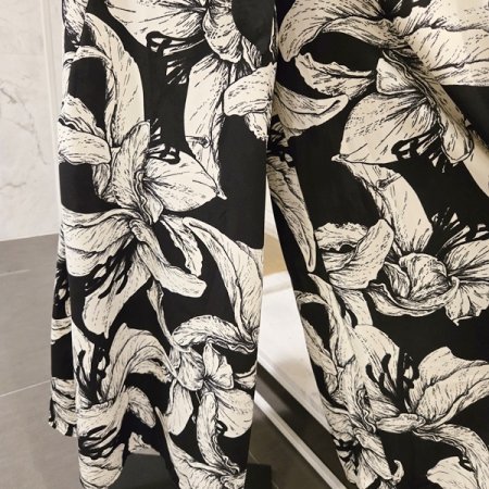 플라워 나염 큐롯 팬츠