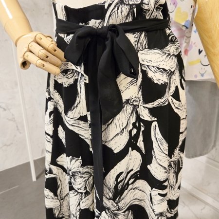 플라워 나염 큐롯 팬츠