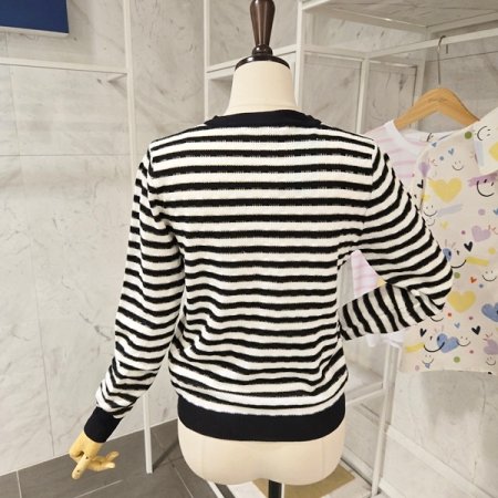 스트라이프 긴팔 가디건