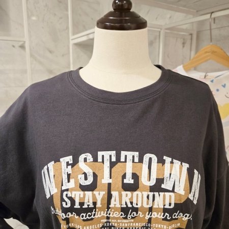 레터링 오버핏 긴팔 티셔츠