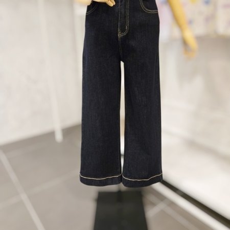 와이드 스판 청 팬츠