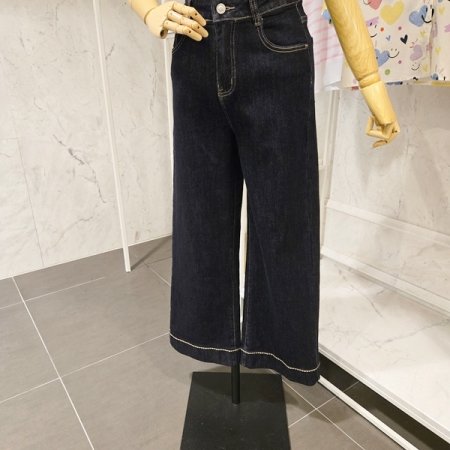 와이드 스판 청 팬츠