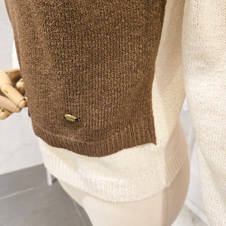 뷔스티에 배색 니트