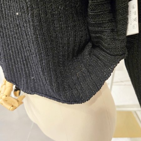 끈 긴팔 부클 니트