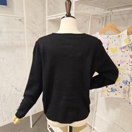 소매장식 브이넥 가디건