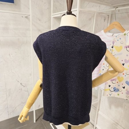 글리터 라운드 니트 베스트