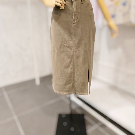 슬릿 벨트 스커트 세트