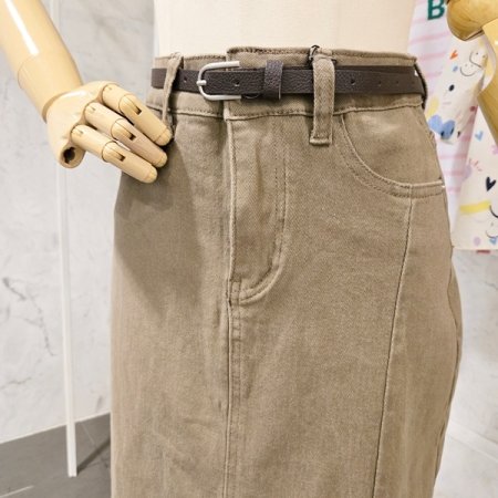 슬릿 벨트 스커트 세트