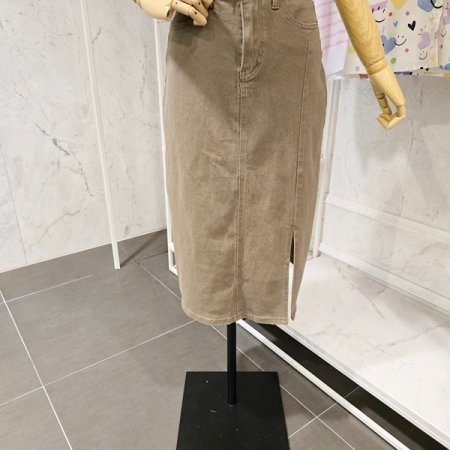 슬릿 벨트 스커트 세트