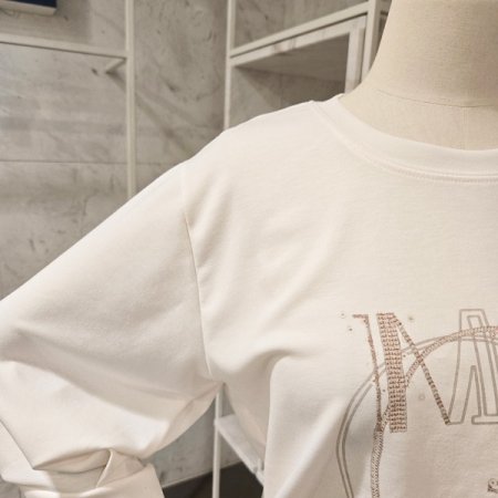 써클 레터링 7부소매 티셔츠