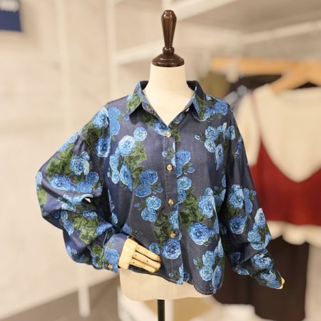 플라워 청 셔츠