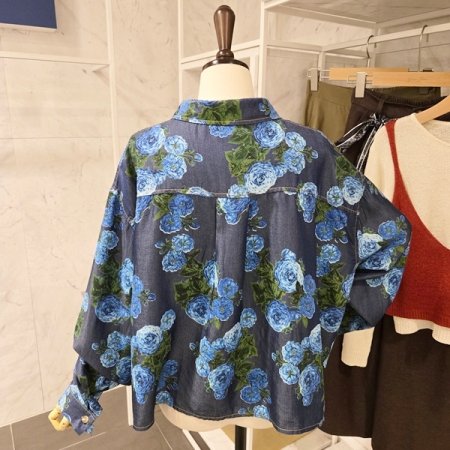 플라워 청 셔츠