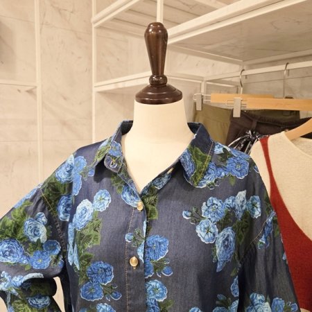 플라워 청 셔츠