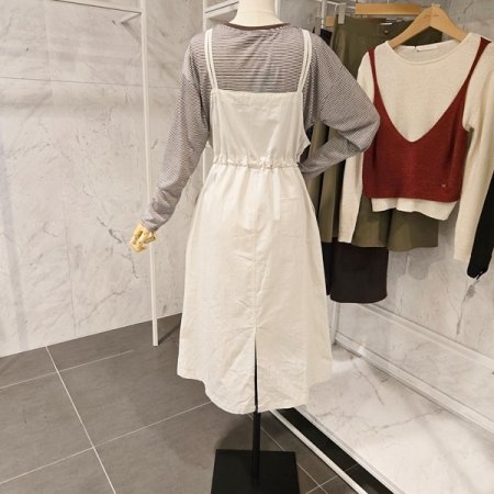 줄무늬 티셔츠 스트링원피스 세트