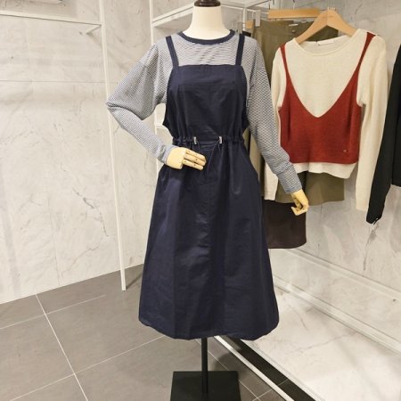 줄무늬 티셔츠 스트링원피스 세트