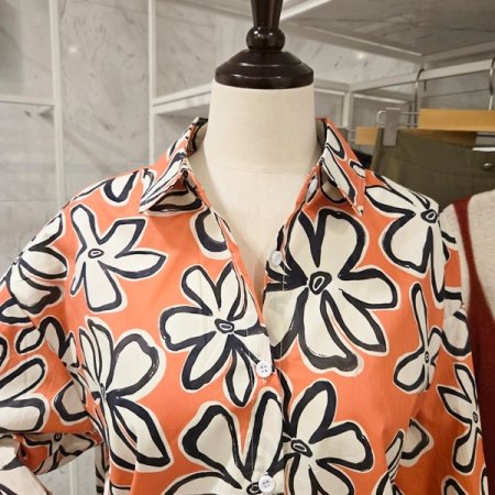 빅 플라워 카라 셔츠