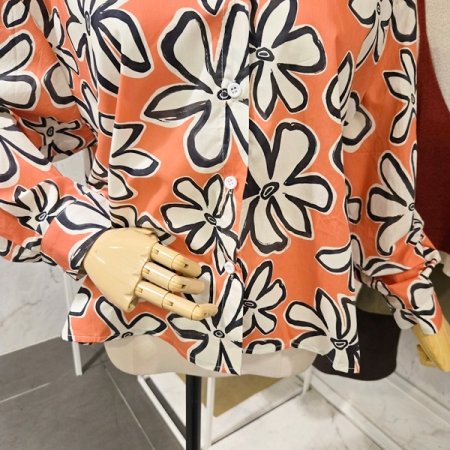 빅 플라워 카라 셔츠