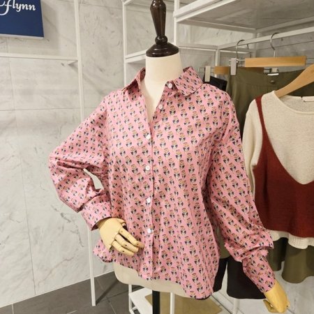 잔꽃 카라 셔츠