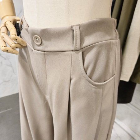 핀턱 밴딩 와이드 슬랙스