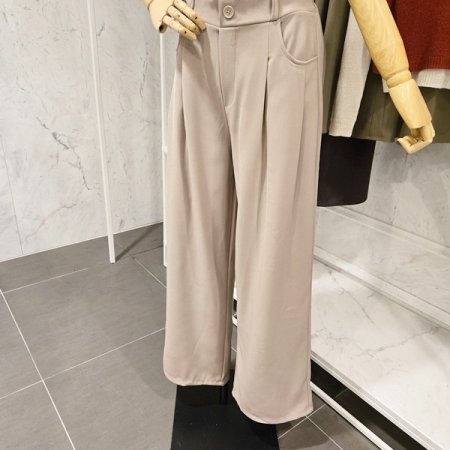 핀턱 밴딩 와이드 슬랙스