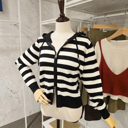 스트라이프 투웨이 가디건