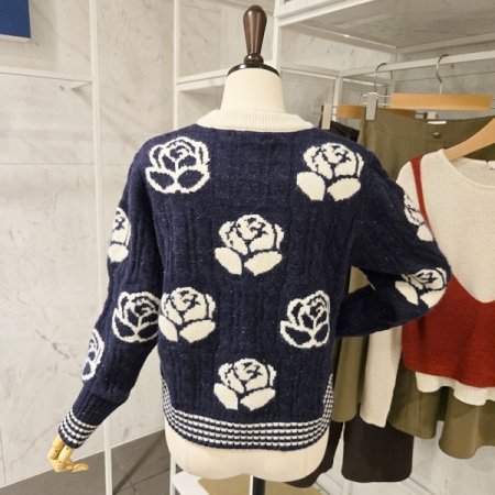 로즈 플라워 라운드가디건