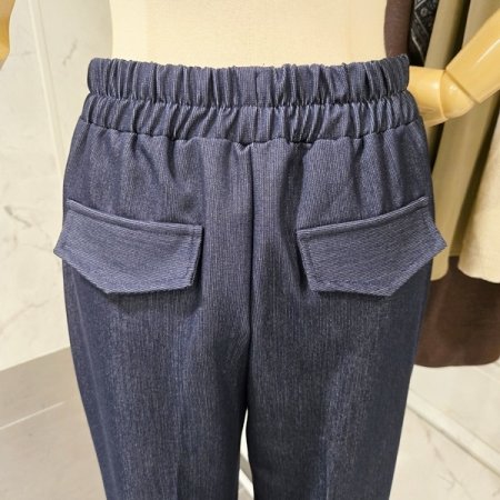 뒷 밴딩 청 와이드 슬랙스