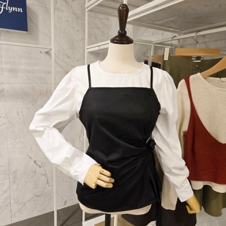 핀턱 뷔스티에 블라우스 세트