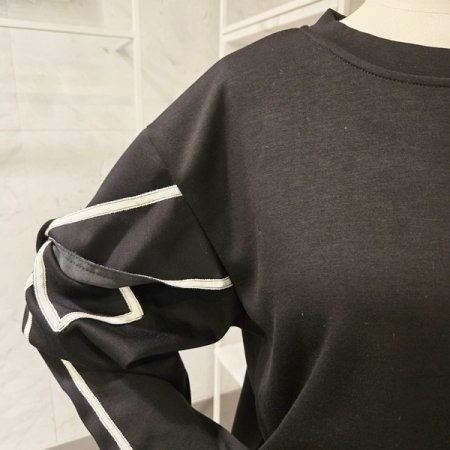 소매 매듭 맨투맨 티셔츠