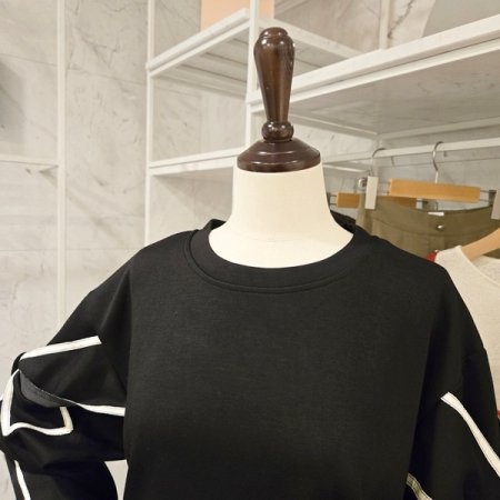 소매 매듭 맨투맨 티셔츠