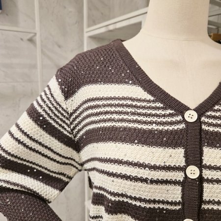 스팽글 브이넥 가디건