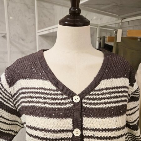 스팽글 브이넥 가디건