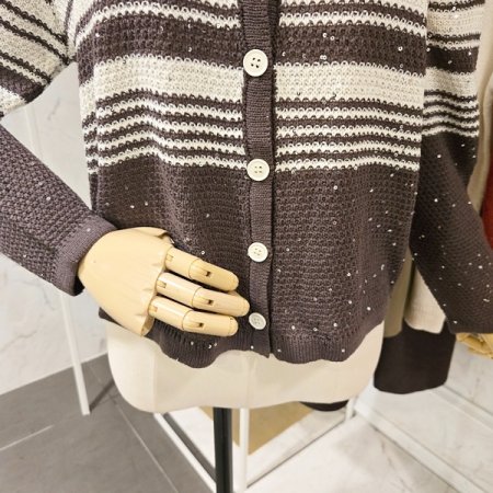 스팽글 브이넥 가디건