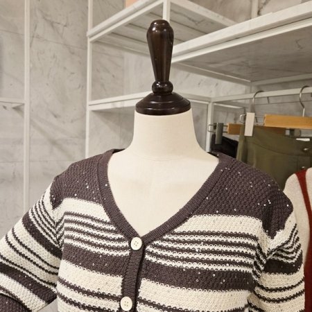 스팽글 브이넥 가디건