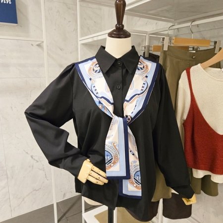 스카프 숄 블라우스