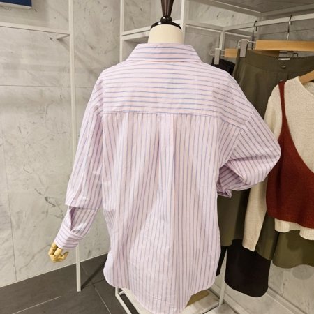 오버핏 스트라이프 셔츠