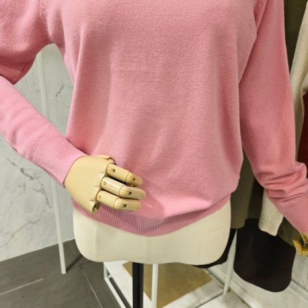 무지 브이넥 니트