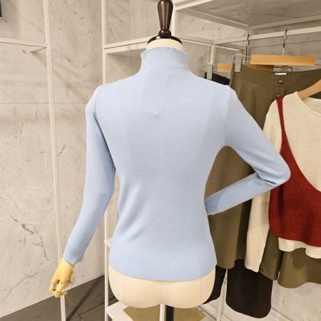 반목 슬림 골지 니트