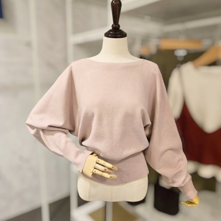 보트넥 가오리핏 니트