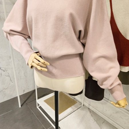 보트넥 가오리핏 니트