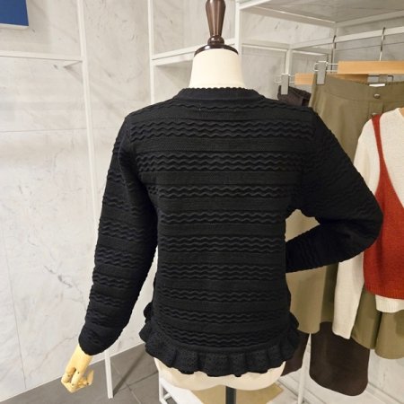 물결 프릴 가디건