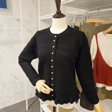 물결 프릴 가디건