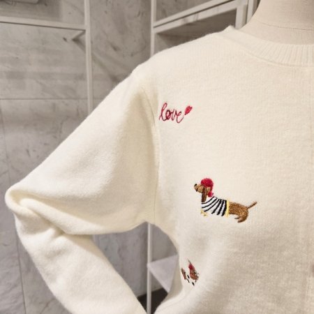 강아지 자수 가디건