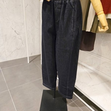 밴딩 데님 배기 팬츠