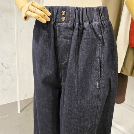 밴딩 데님 배기 팬츠