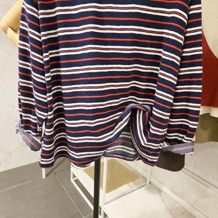 컬러 스트라이프 오버핏 티셔츠