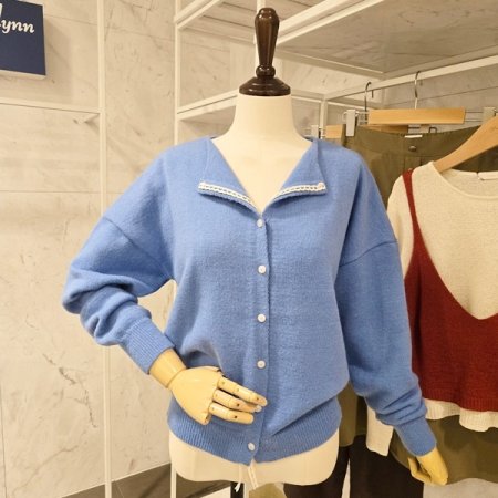 레이스 포인트 카라 가디건