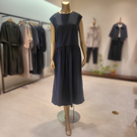 캡소매 벨트 롱 플리츠 원피스