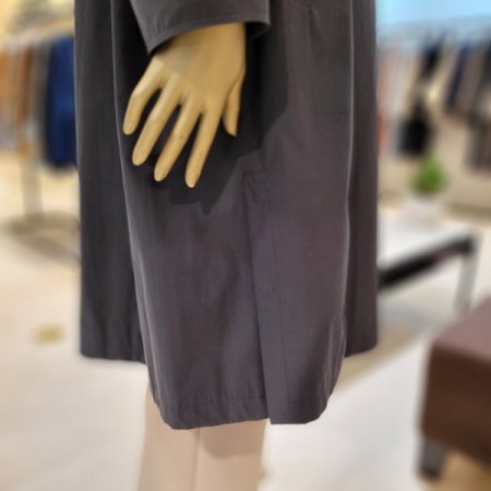 얇은 누빔안감 후드 롱점퍼